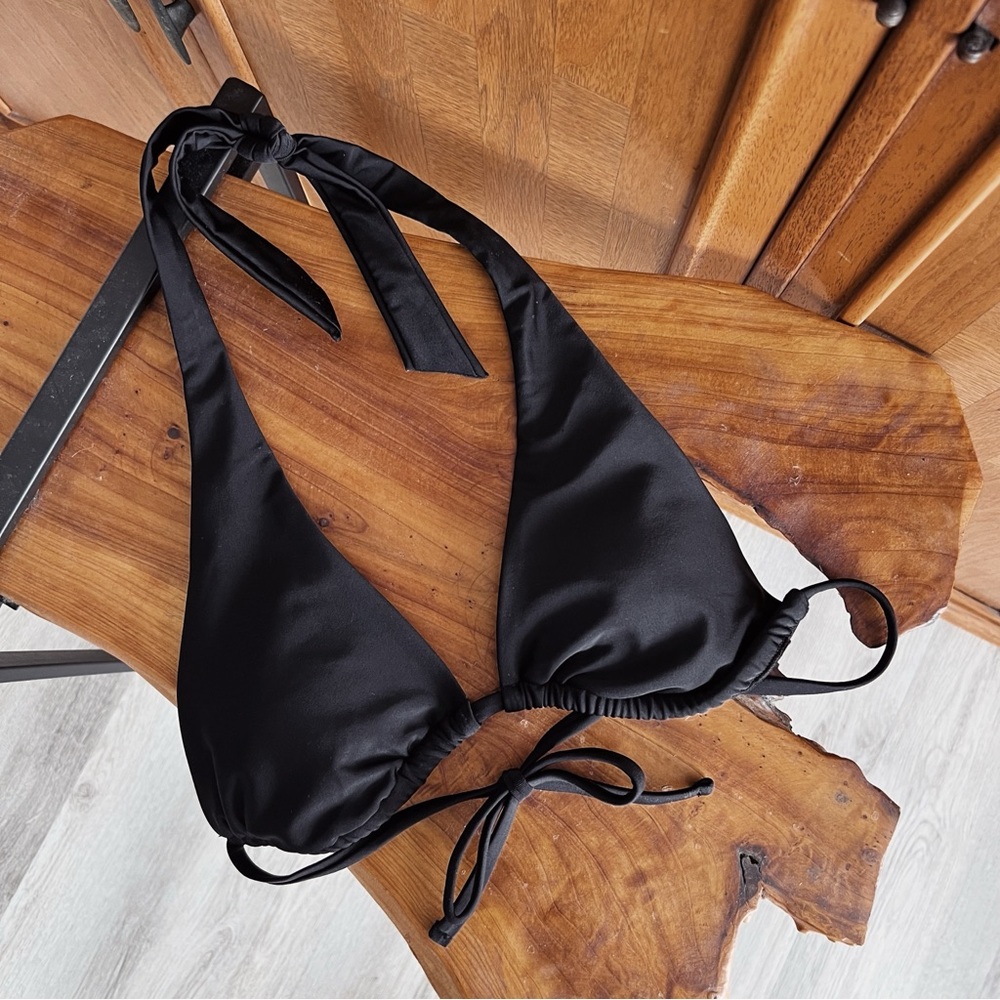 BLACK HALTER BIKINI TOP #0329